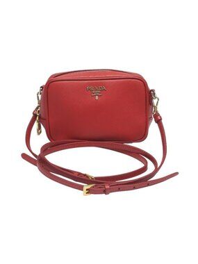 Prada 1 N1674 Camera Shoulder Bag Vitello Phoenix Red